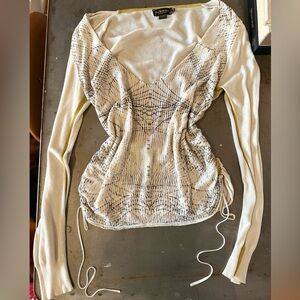 DIESEL Women’s Cinched Graphic Long Sleeve Size M